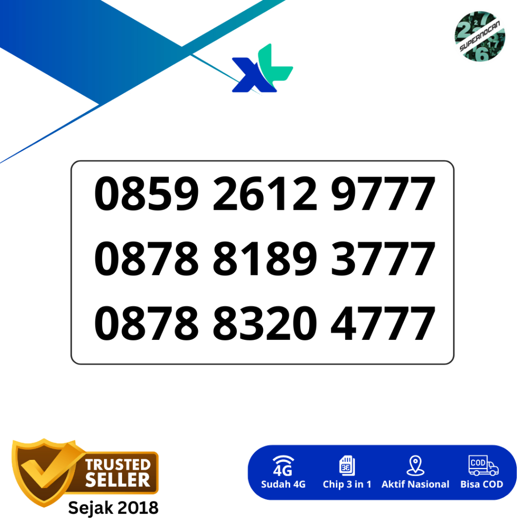 NOMOR CANTIK XL EKOR TRIPLE 777 888 999 - 4G READY