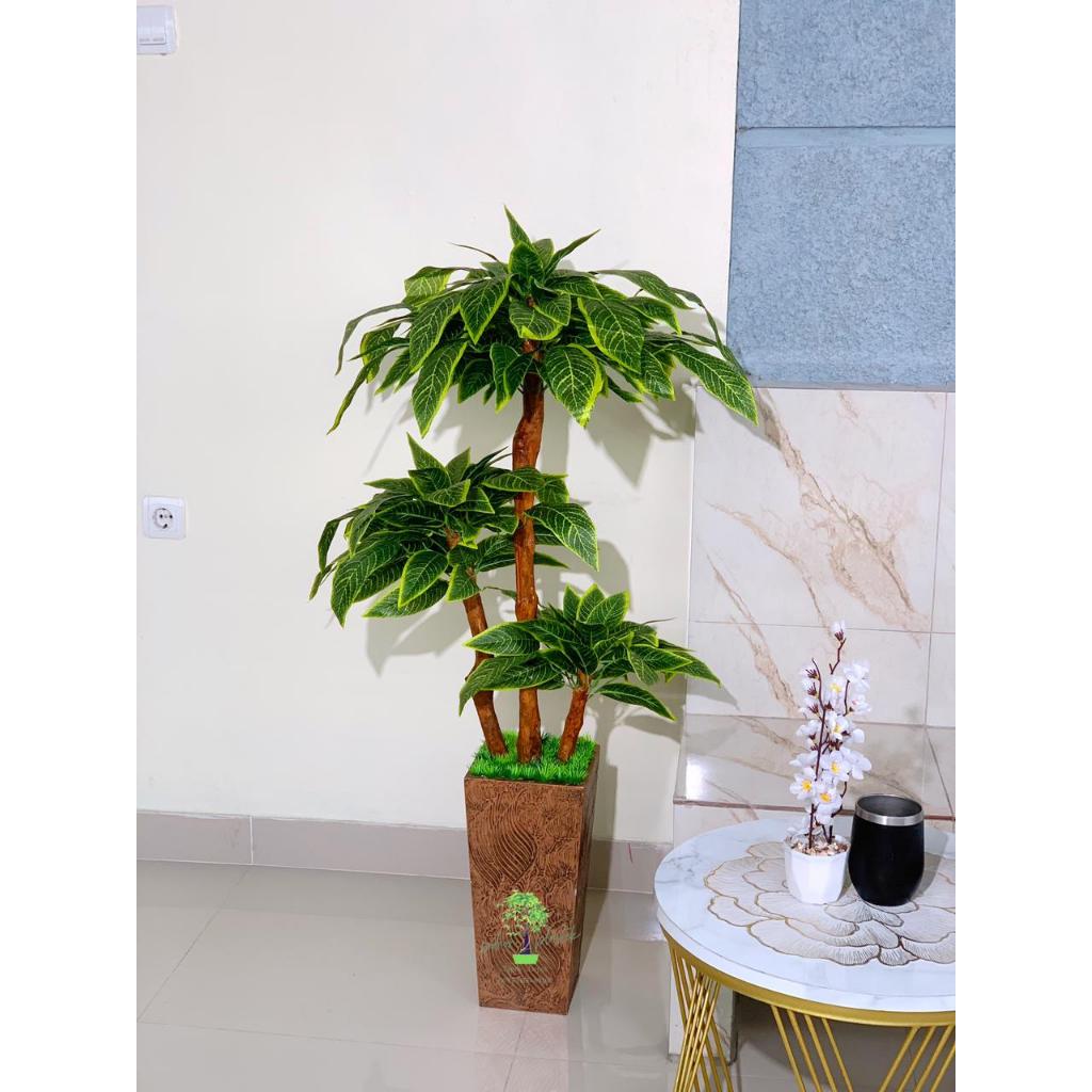 Pohon Hias Golden Lucky  Tinggi 120cm Artificial / Pohon Pojok Sudut Dekorasi Hiasan Rumah / Tamanan
