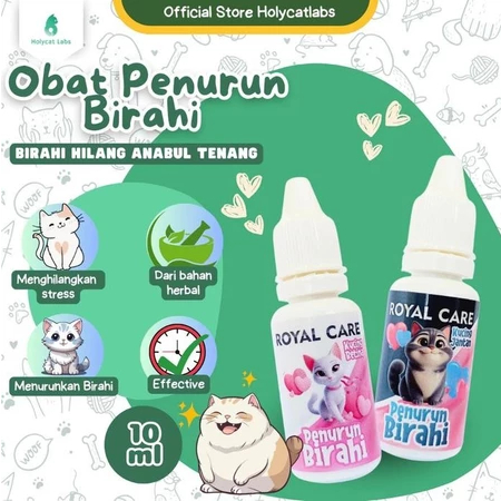 ROYAL CARE PENURUN BIRAHI KUCING JANTAN & BETINA 10ML - Obat Benurun Birahi / Gairah Kucing 10 ml PE