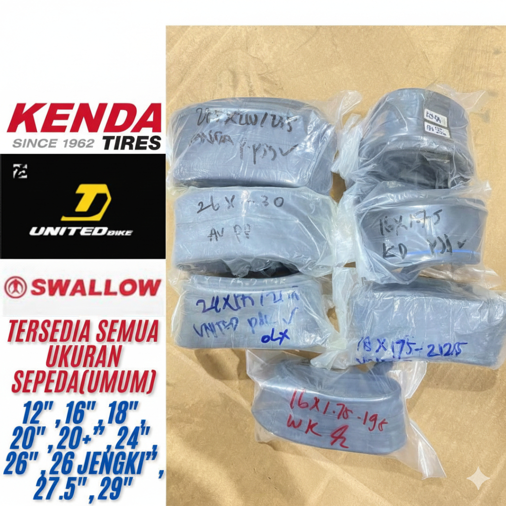 Ban Dalam Sepeda Ukuran 12", 16", 18", 20 Plus, 24", 26", 26X13/8, 27.5, 29" Branded MAXXIS CST Unit