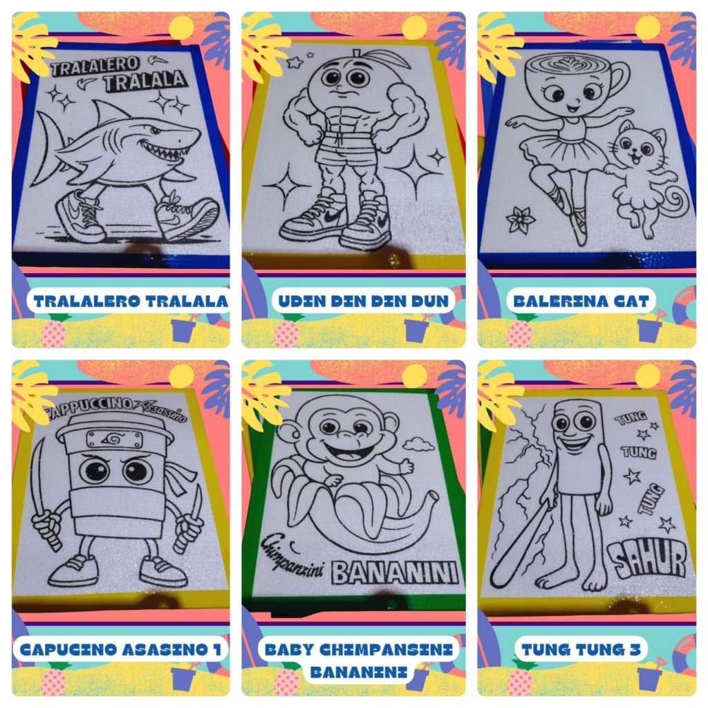 Sterofom Lukis Anak Kualitas Baik Ukuran 33x40/48 Cm