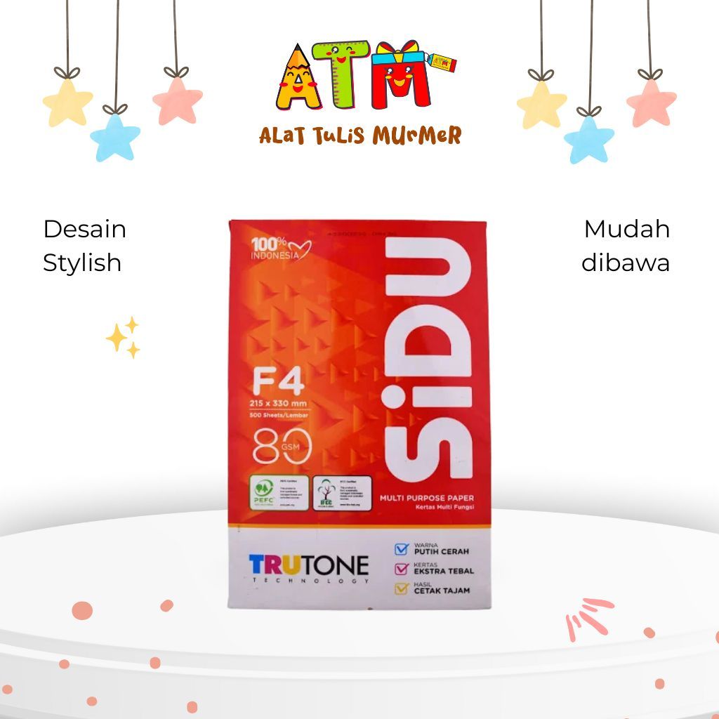 Kertas HVS/Kertas/SIDU Kertas HVS 21.5 X 33.0 SDU FC 80 F4