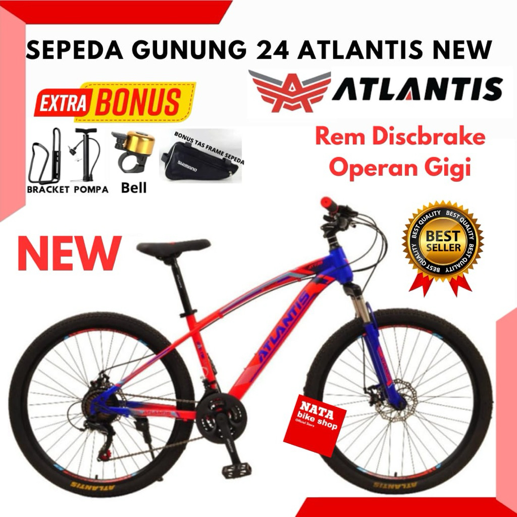Sepeda Gunung MTB 24 Atlantis Sporty Rem Discbrake New