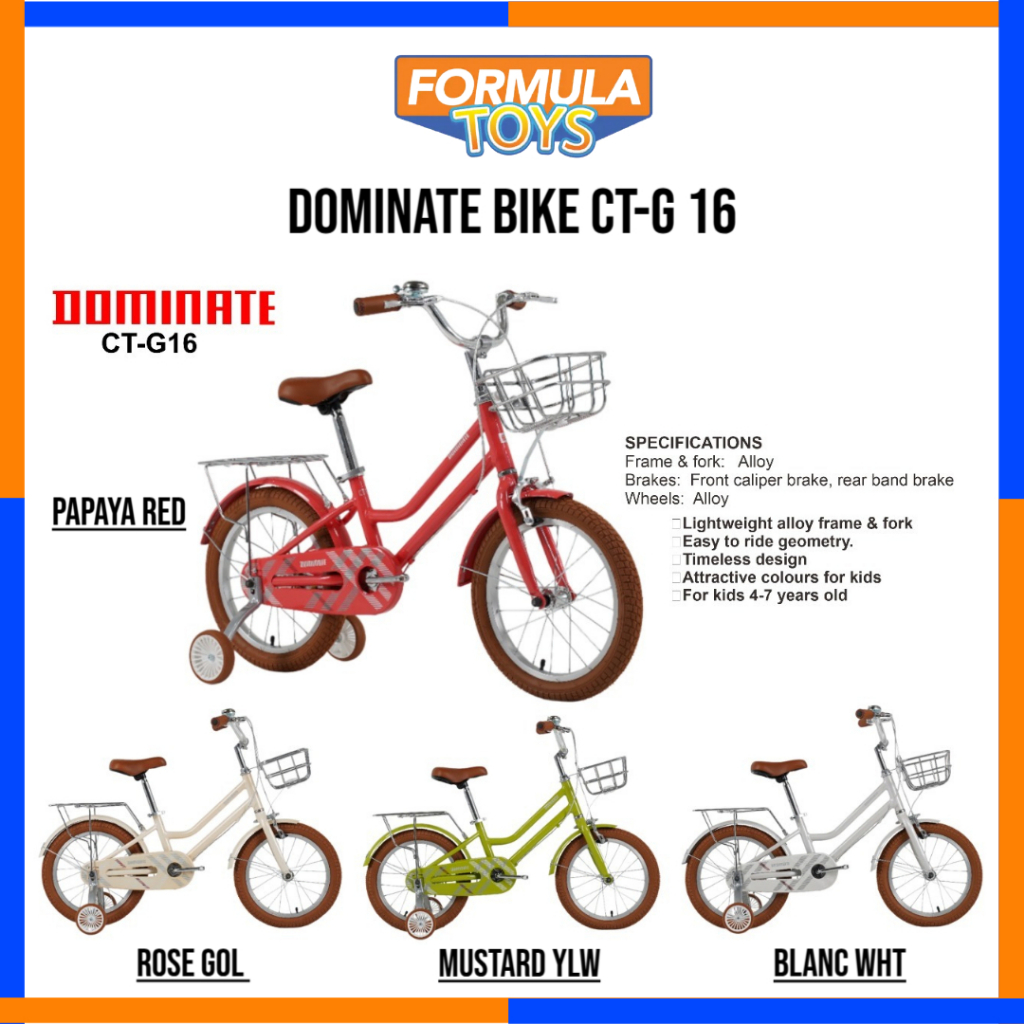 SEPEDA ANAK PEREMPUAN DOMINATE BIKE CT-G 16INCH