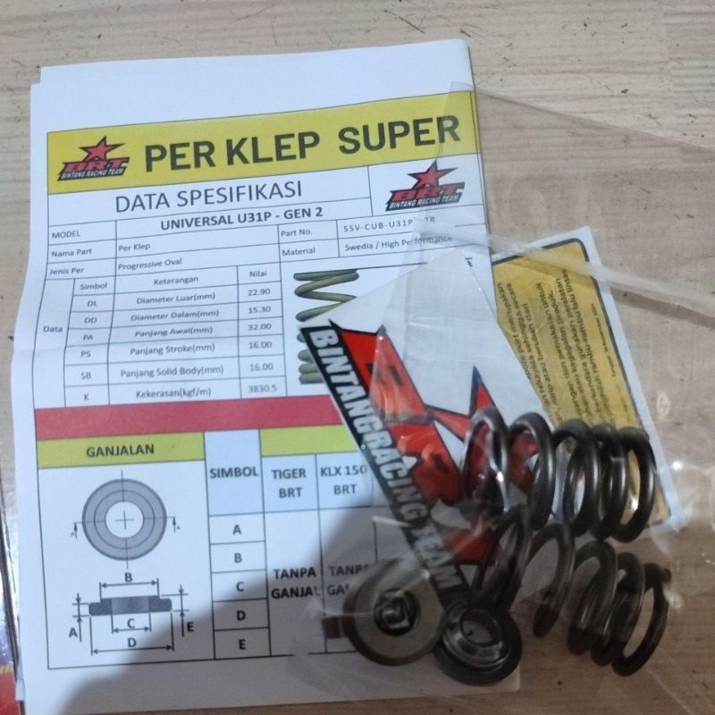 per klep BRT universal progresif dan retainer KLX CRF ganjalan