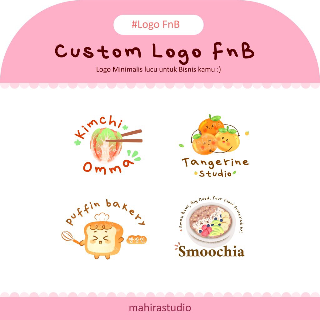 MS - Custom Logo FnB | Logo Makanan | Logo UMKM - Food Logo Cute