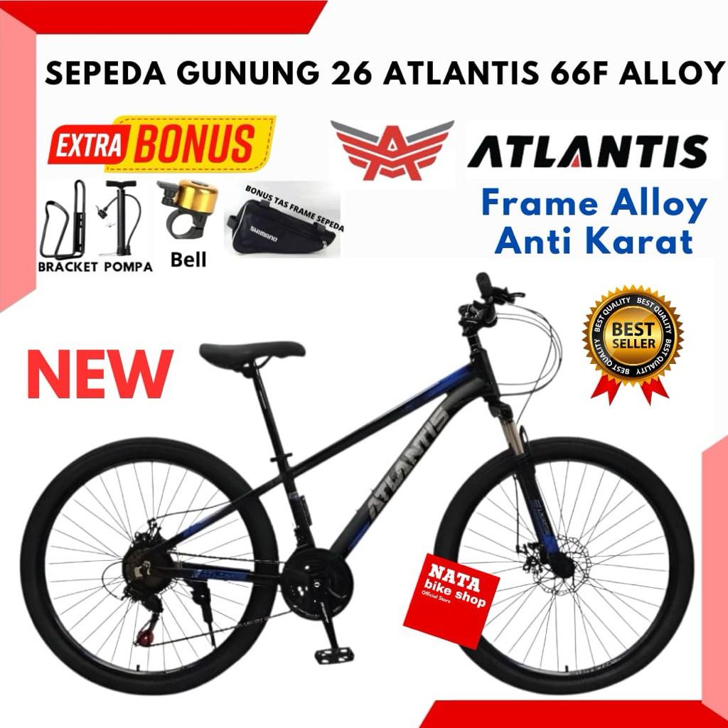 Sepeda Gunung 26 MTB Atlantis Sporty 66F Frame Allumunium Terbaru
