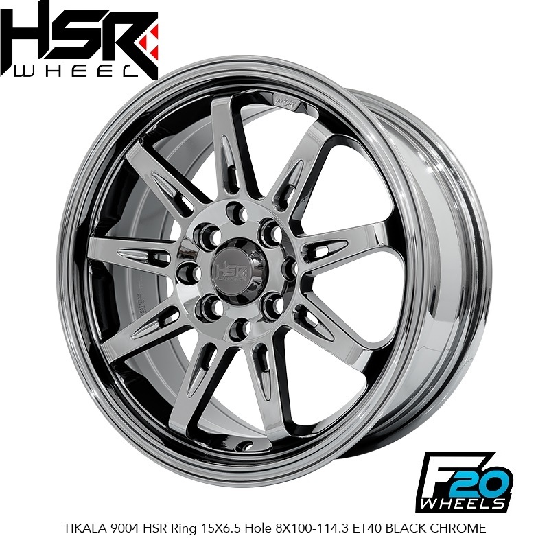 VELG HSR TYPE TIKALA 9004 HSR R15X65 H8X100-114,3 ET40 BLACK CHROME