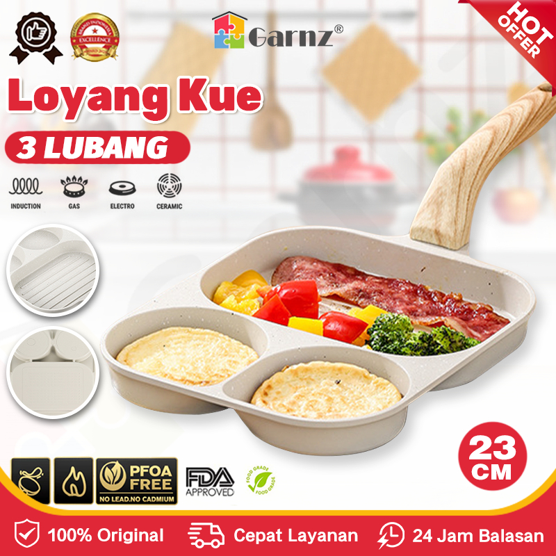 Wajan telur wajan panekuk wajan telur 3in1kompor listrik induksi anti lengket penggorengan