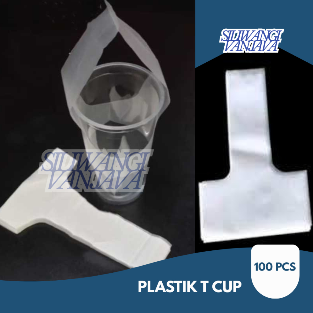 Plastik T Cup Gelas Minuman / Plastik Tenteng Cup (isi 100pcs)