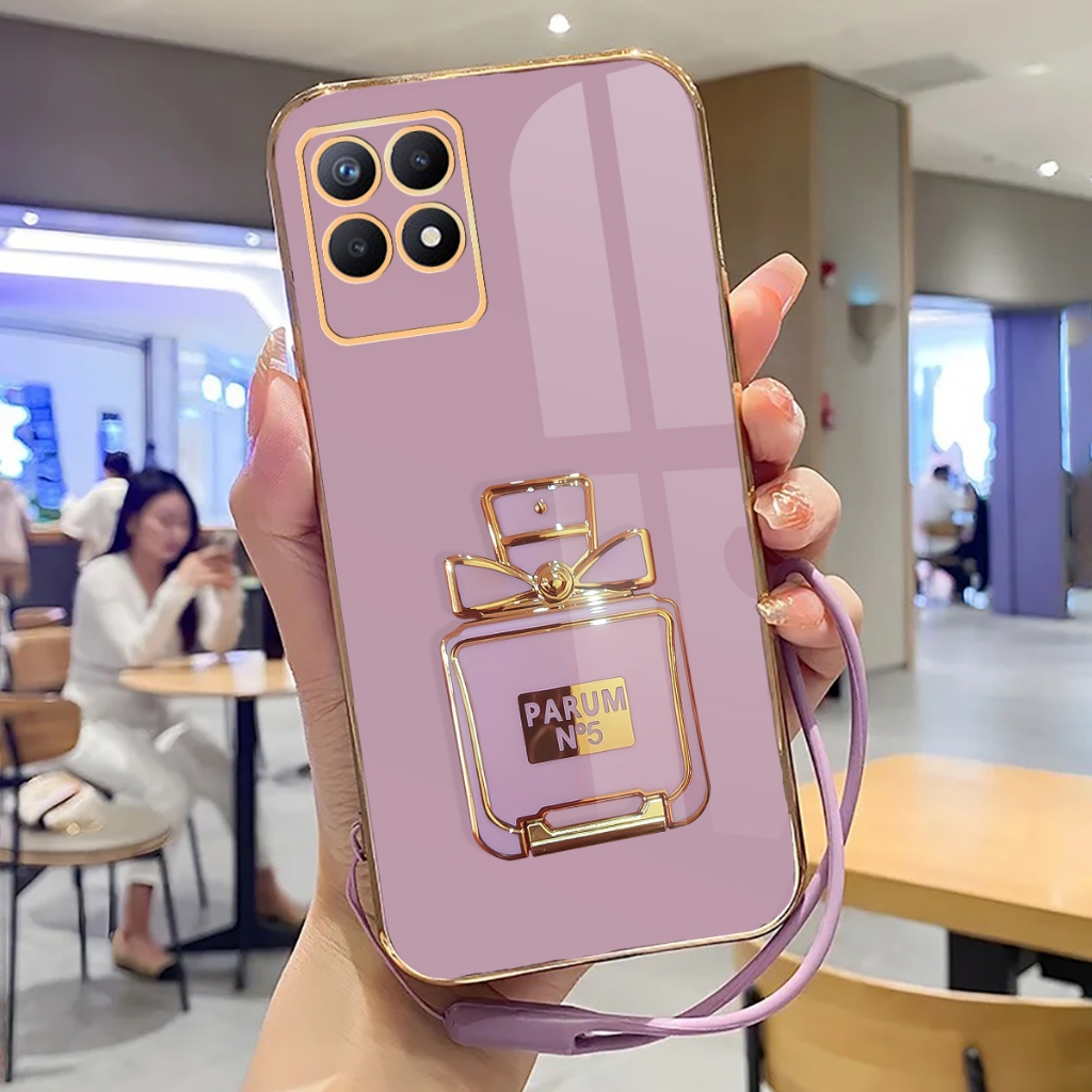 Soft Case Realme 8I Case Plating Luxury With Stand Holder Silicone