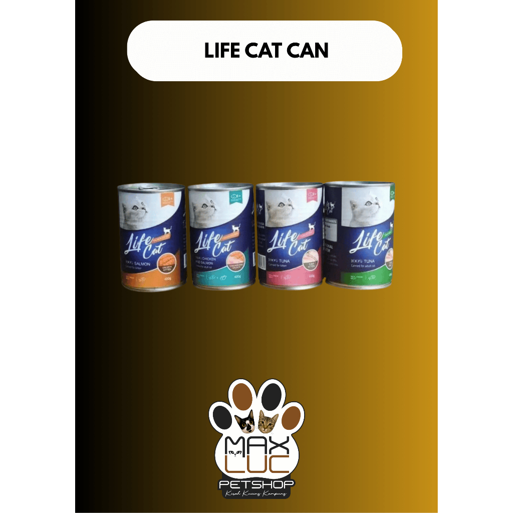 TERMURAH Makanan kucing kaleng premium - LIFE CAT KALENG MAKANAN KUCING 400gr - Max & Luc Petshop