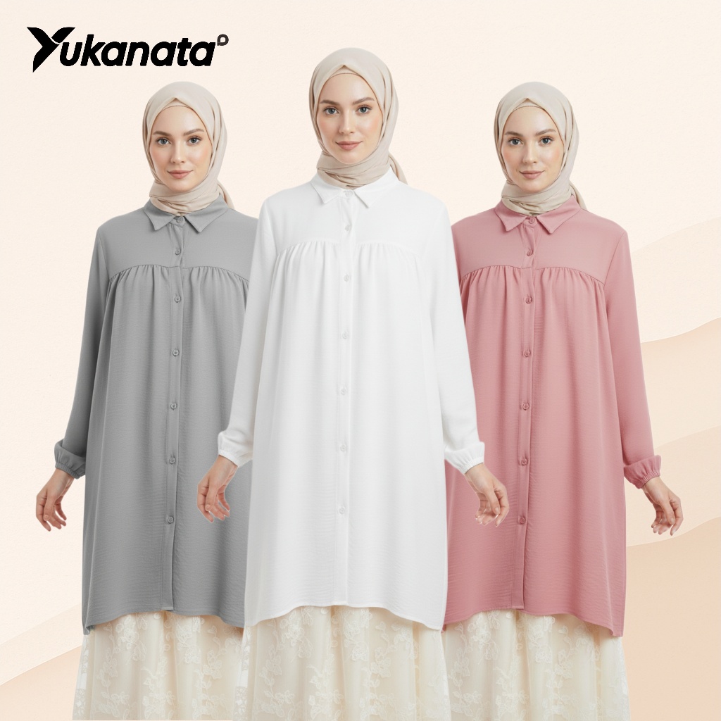 Tunik Wanita Cantik Stylish Premium Elegan Daily Lebaran Model Terkini Simple Murah Muslimah Terbaru