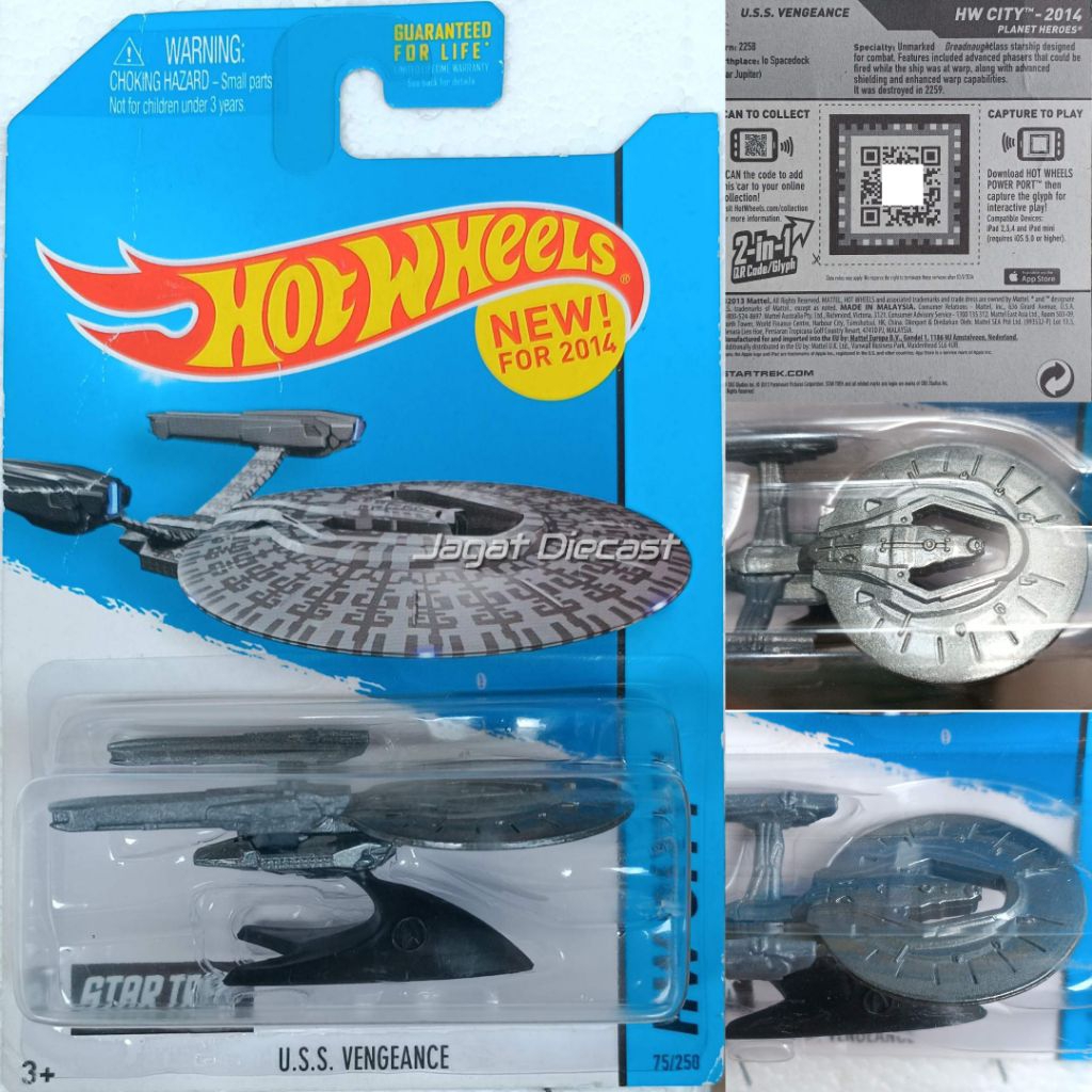 Hot Wheels USS Enterprise NCC-1701 Star Trek Vengeance Mainan Mobil Mobilan Jagat Diecast