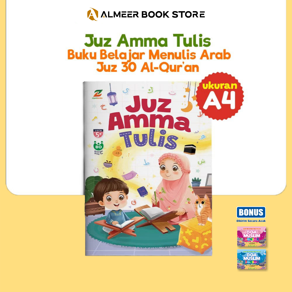 Juz Amma Tulis Buku Belajar Menulis Arab Juz 30 Al-Quran A4 ( Bonus Buku Doa Muslim Junior)