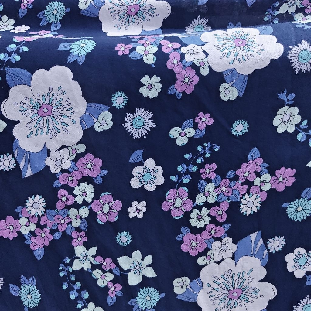 KAIN KATUN PARIS MOTIF BUNGA SISA GARMENT  - KAIN KATUN PARIS MOTIF KEMBANG - KAIN MOTIF BUNGA HARGA