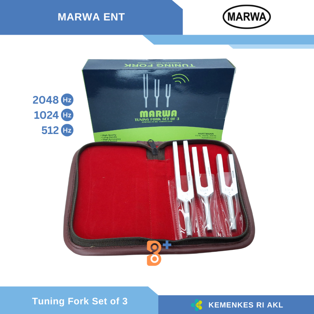 MARWA Tuning Fork Set of 3 / Garpu Tala Set 3 512 Hz - 1024 Hz - 2048 Hz