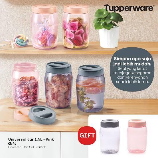 Tupperware Universal Jar 1,5L (1) pink atau grey