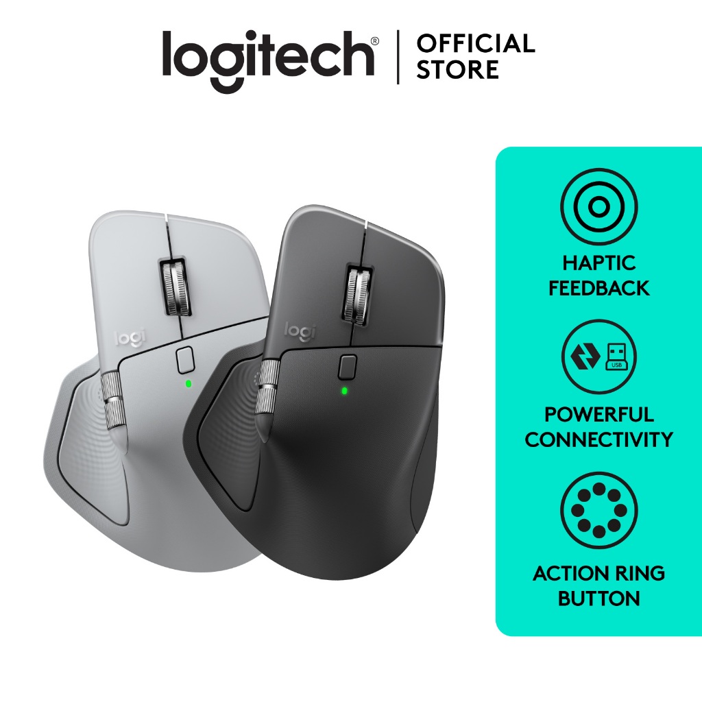 Logitech MX Master 4, Mouse Wireless Ergonomis dengan Feedback Haptik Berkinerja Tinggi, Scrolling U