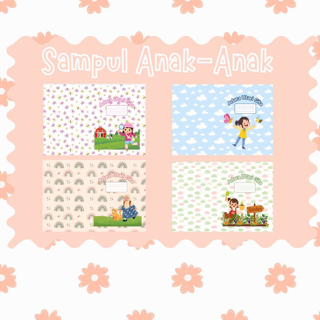 Sampul Buku Karakter Anak-Anak (Girl Edition) || Sampul Buku Sekolah || Sampul Buku Sidu || Sampul B