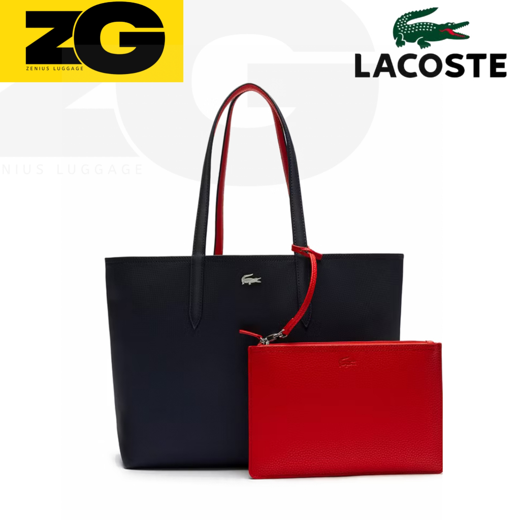Tas wanita LACOSTE tote bag original classic with pouch