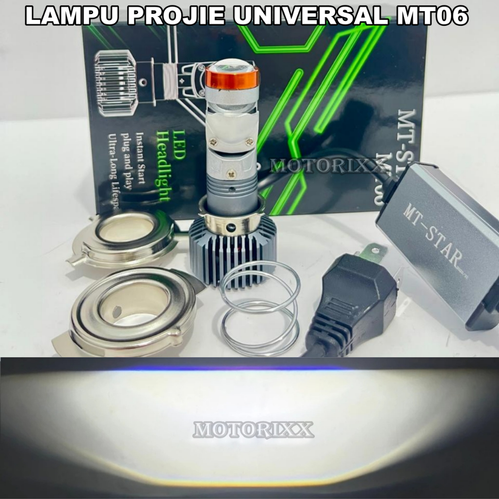 MT-STAR - MT06 H6 H4 S2 UNIVERSAL BILED PROJECTOR LAMPU UTAMA DEPAN MOTOR