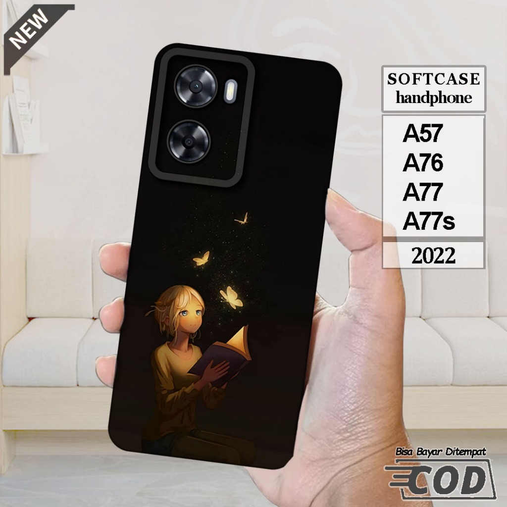 Case OPPO A57  -OPPO A76 -OPPO A77 -OPPO A77s  _Casing Silikon  hitam bening lentur elastis keren