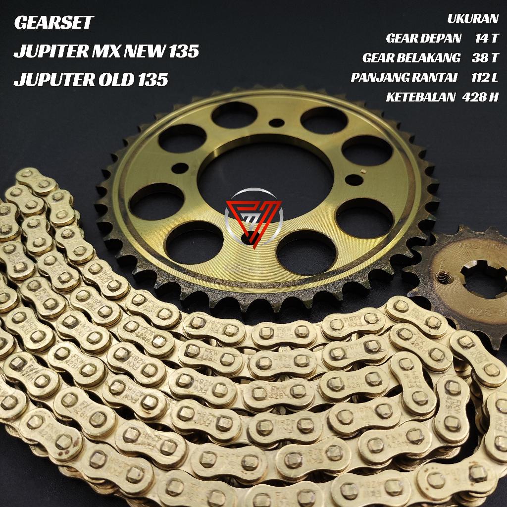 Gir Set Gear Set Paket Drive Chain Kit Yamaha Jupiter Mx Old Lama 135 Jupiter Mx New