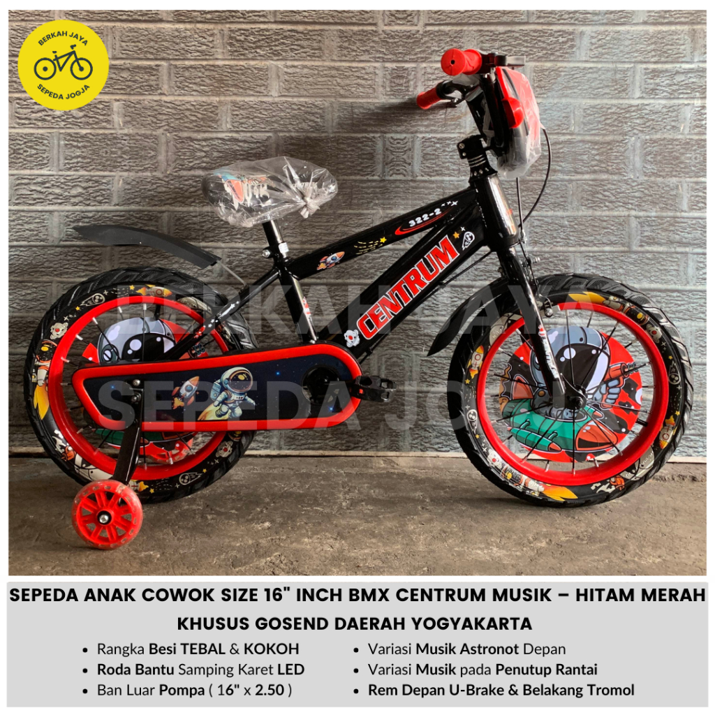 Sepeda Anak BMX Centrum 16 inch Sepeda Cowok CT Astronot 322 2 Musik Ban 2.50 NEW