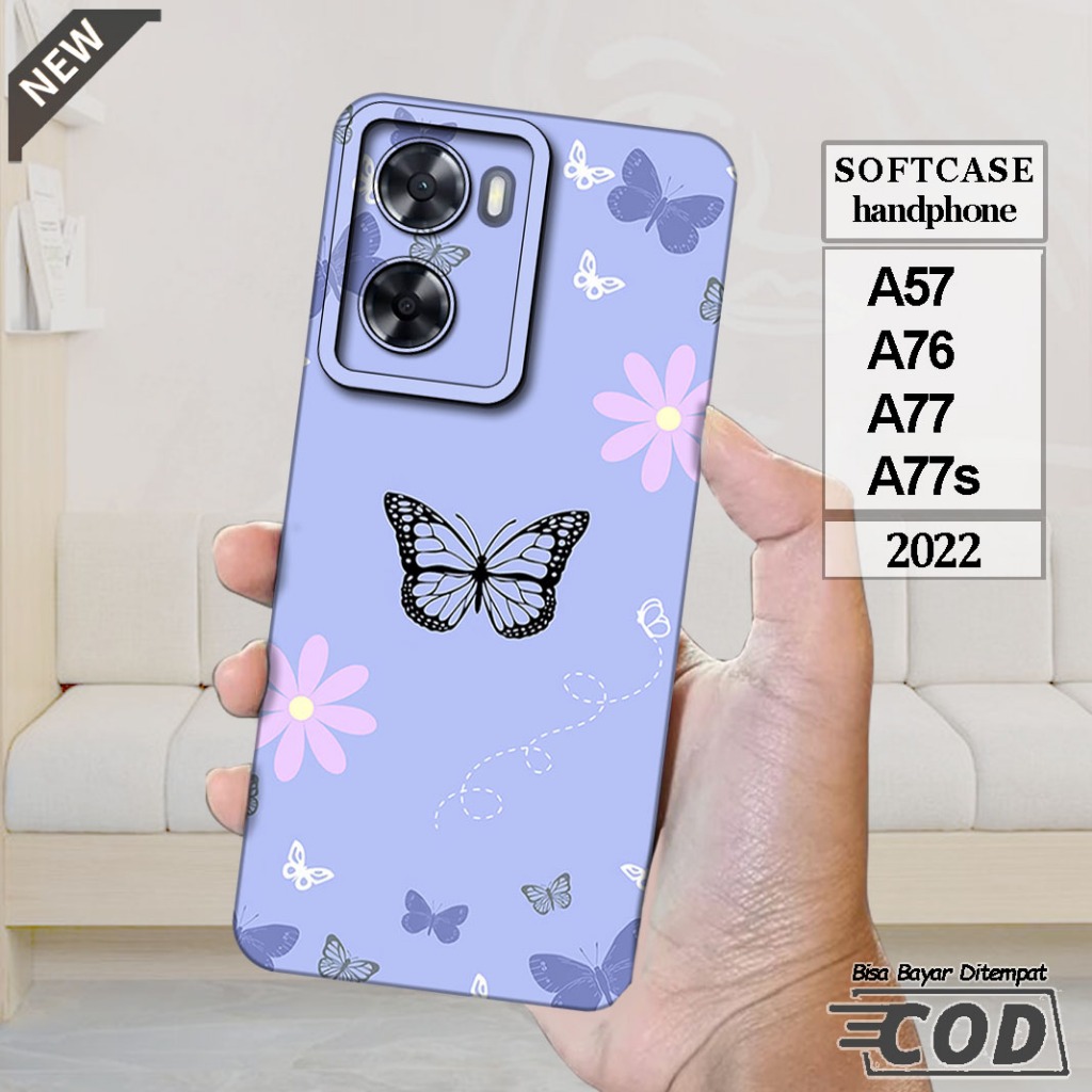 Case OPPO A57  -OPPO A76 -OPPO A77 -OPPO A77s  _Casing Silikon  hitam bening lentur elastis keren