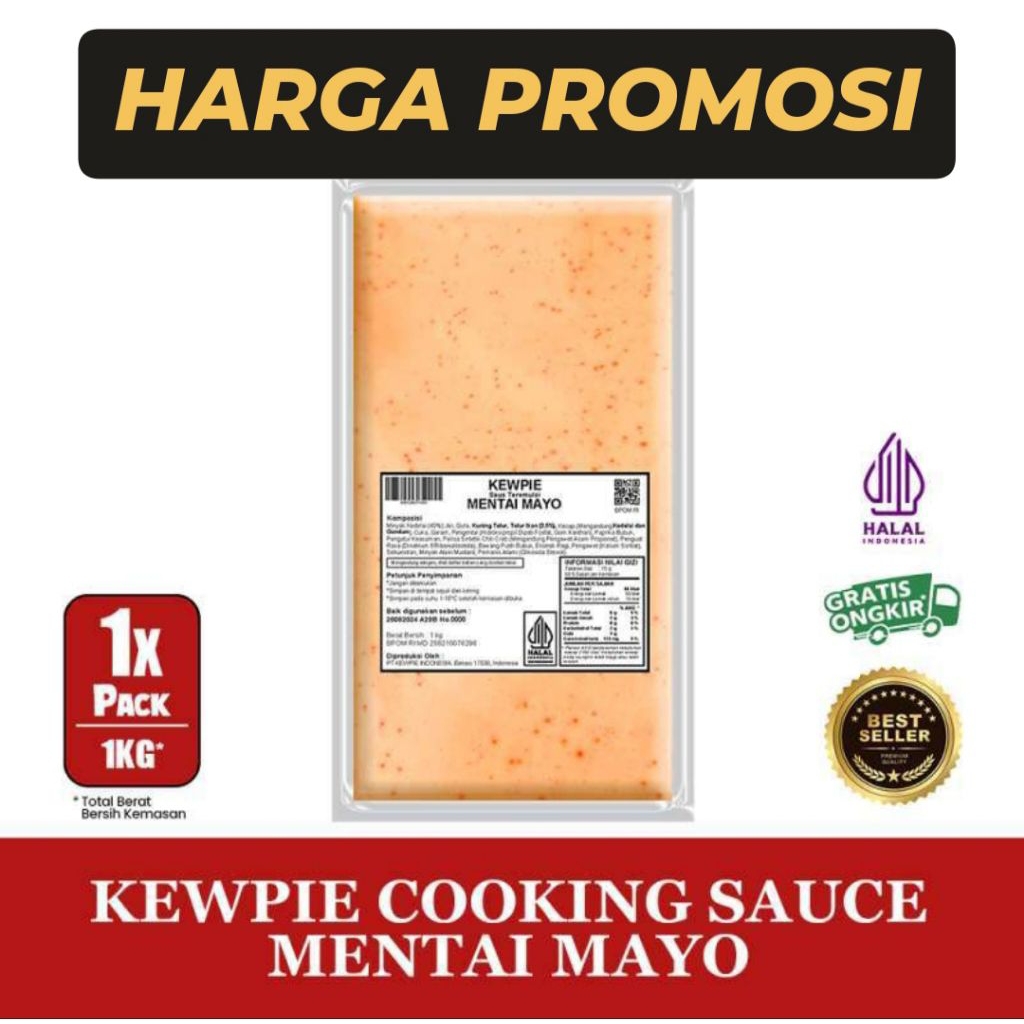 PROMOSI!! Kewpie Saus Mentai 1Kg / Saus Mayo Mentai Kewpie 1 KG