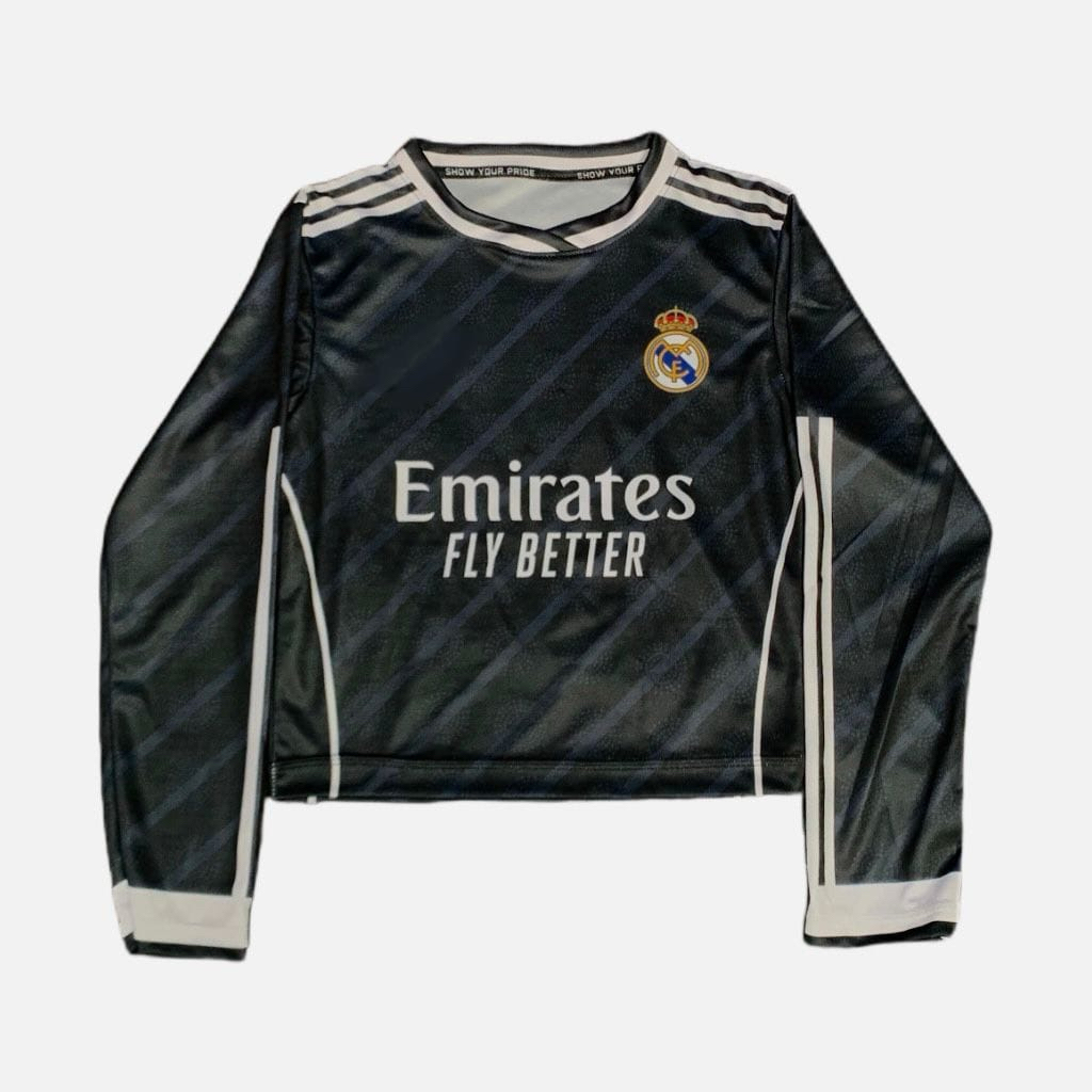 Jersey REAL MADRID HITAM / Rekomendasi jersey madrid keren/ Madrid longsleeve / Jersey fantasi Real 