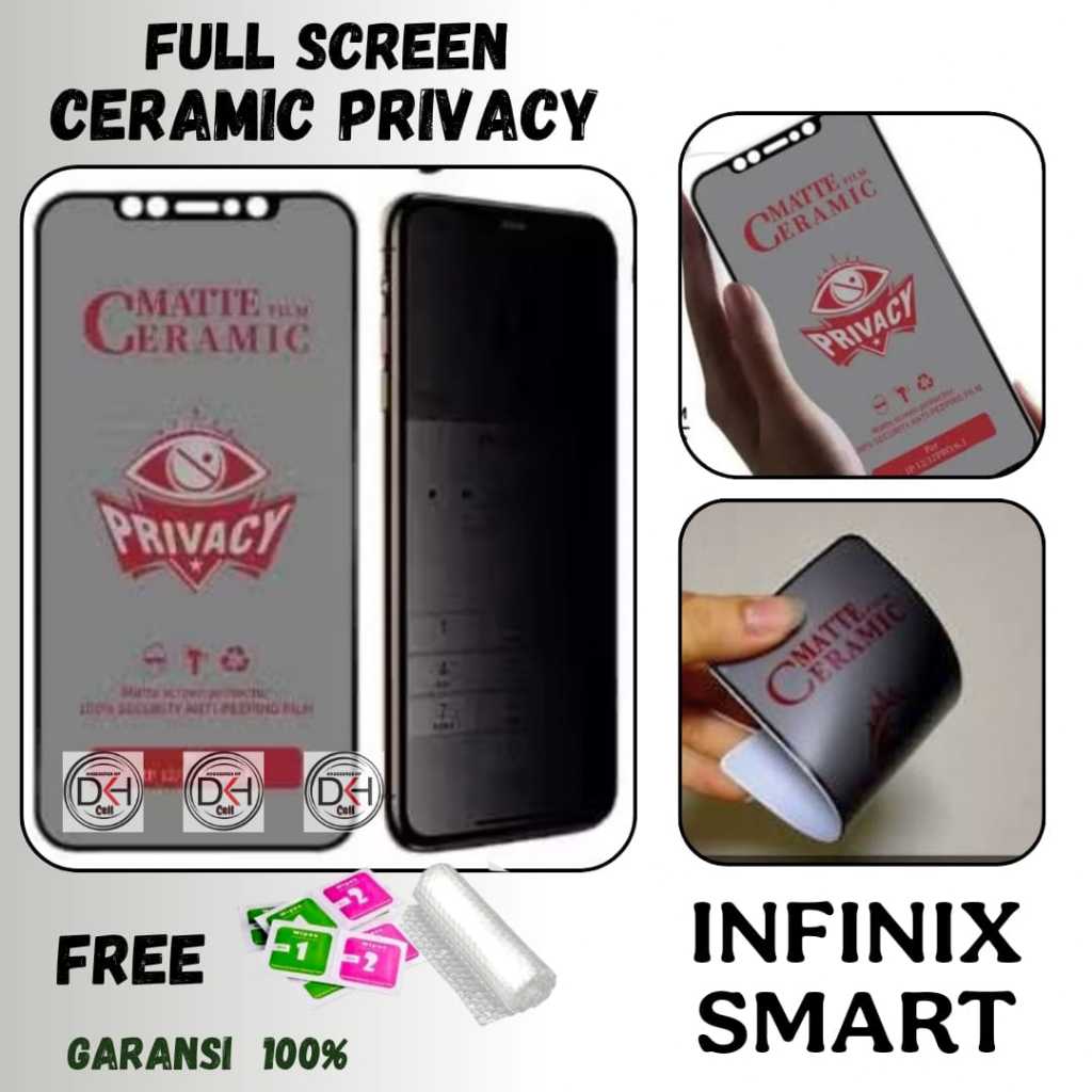 TG CERAMIC PRIVACY anti spy anti gores INFINIX SMART 3 4 5 6 7 8 PLUS ZERO 20 S4 S5 PELINDUNG LAYAR 