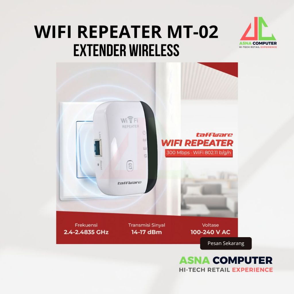 Wifi Range Extender Repeater Access Point LAN RJ45 300Mbps Wireless