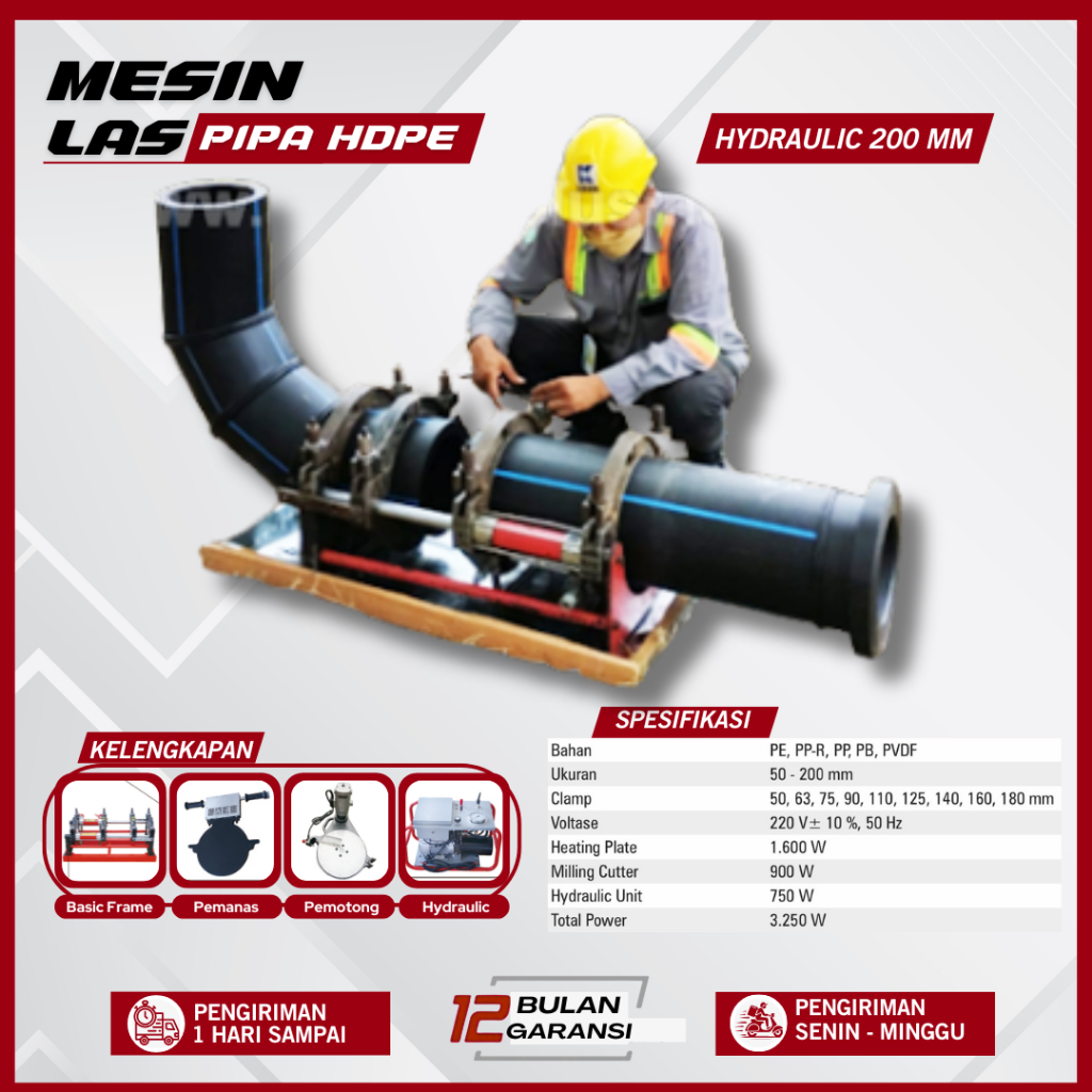Mesin Las Pipa Hdpe 8 Inch Hydraulic - SHD Hydraulic Mesin Hdpe 8 Inch