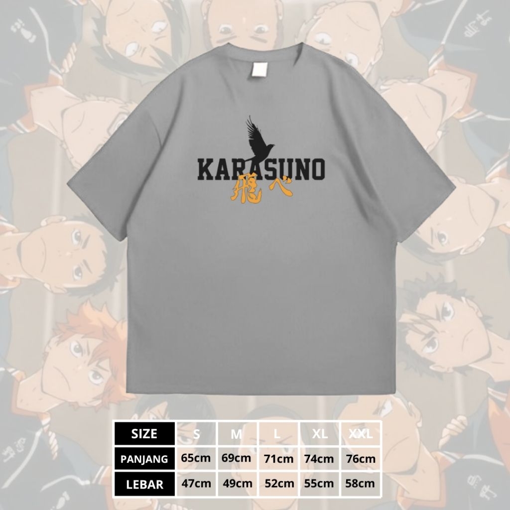Kaos anime haikyuu karasuno manga jepang t-shirt anime haikyuu volleyball-A