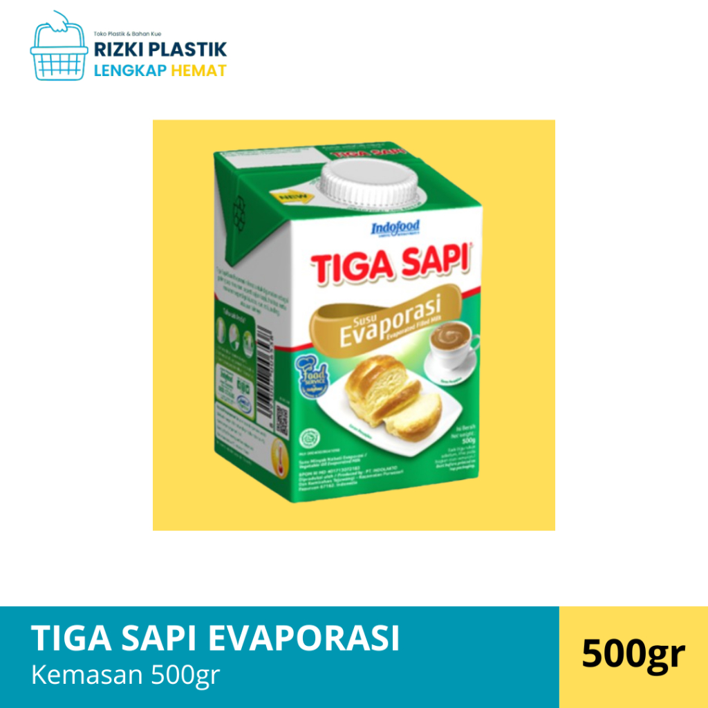 Susu Evaporasi Tiga Sapi 500Gr / Tiga Sapi Evaporasi 500Gr
