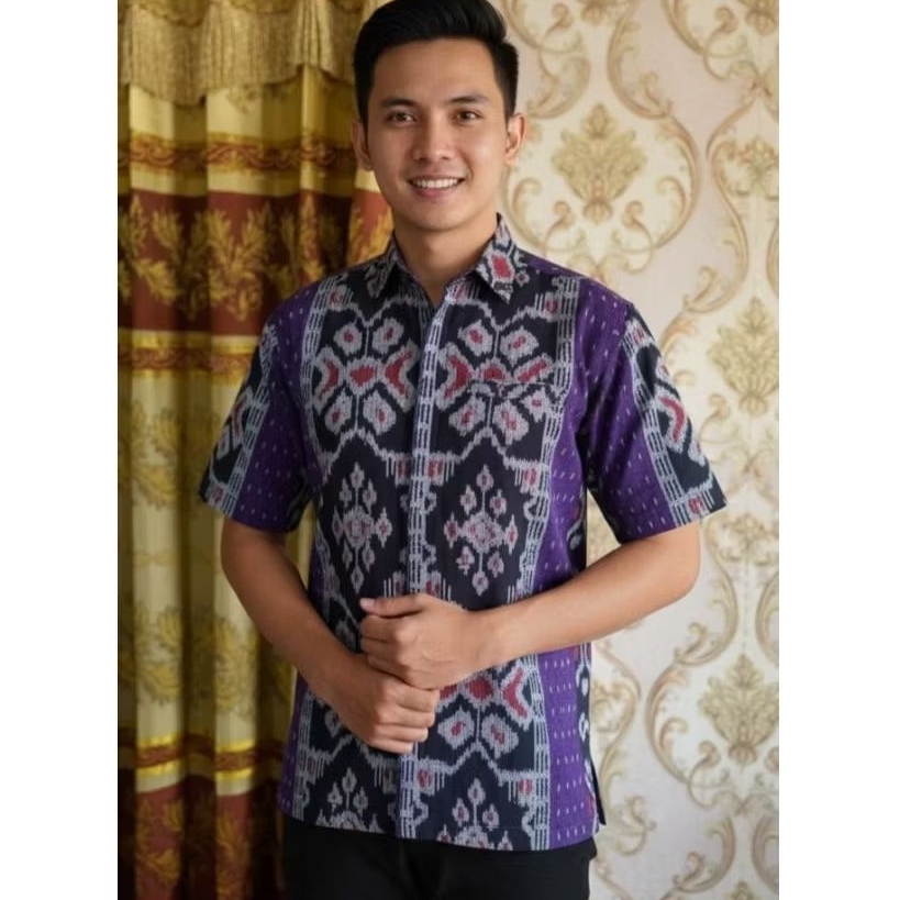 kemeja pria tenun Jepara