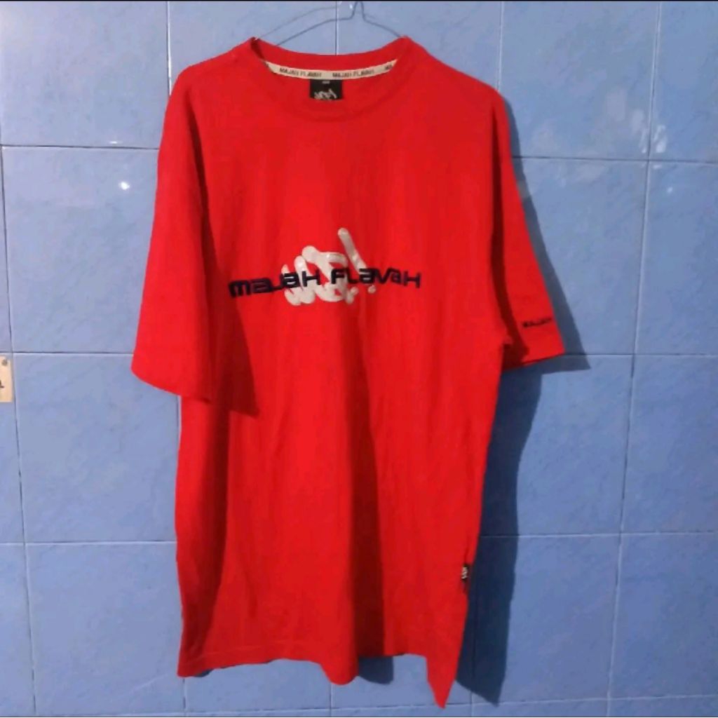 kaos majah flava merah mulus