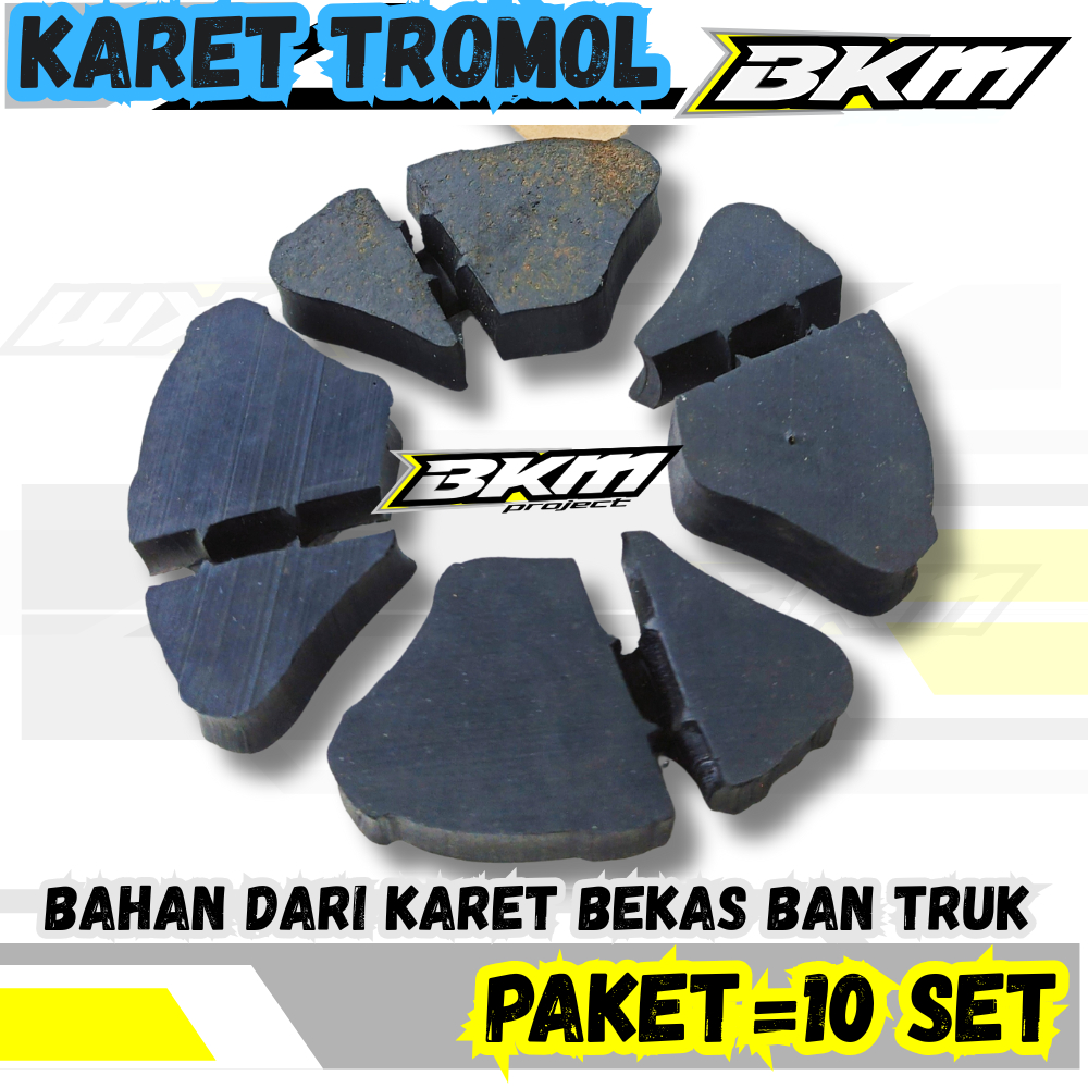 Paket 10 Set) Karet Tromol Honda Revo Supra & Yamaha Vega Jupiter –Bahan Ban Truk dan Loader Bekas K
