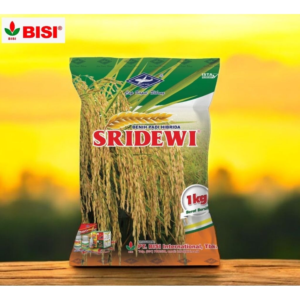 SRIDEWI Benih Padi Hibrida 1 Kg - Bibit Padi Hybrida Benih Bisi Cap Kapal Terbang