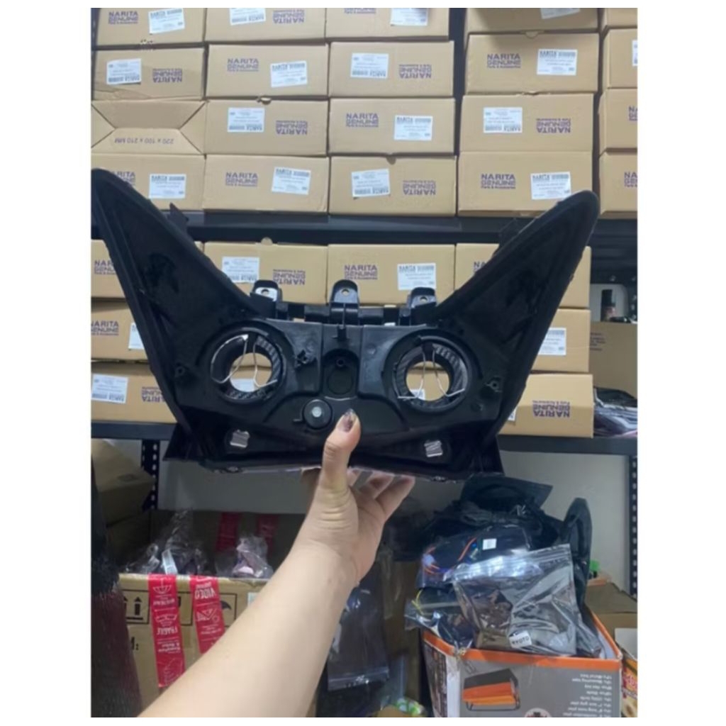 Headlamp Reflektor Lampu Depan Vario 125 Techno Custom Socket Dudukan H4 Siap Pakai