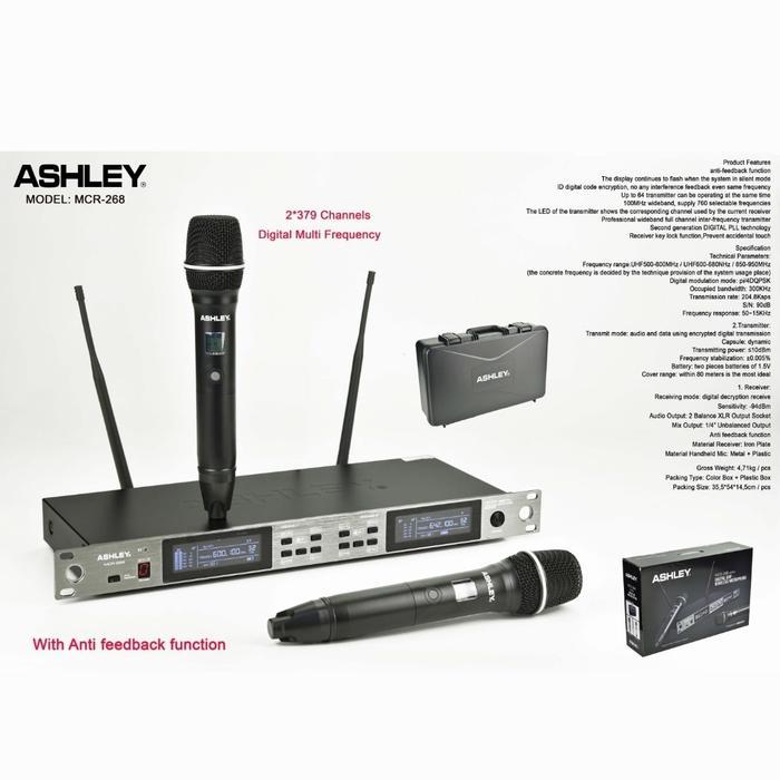 MCR-168 MIC WIRELESS ASHLEY ORIGINAL / MIC WIRELESS UHF / MCR168 ASHLEY ORIGINAL / MCR 168 ASHLEY