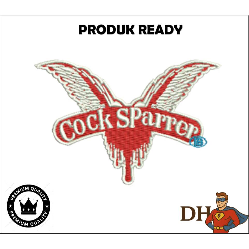 EMBLEM PATCH READY GAMBAR COCK SPARRER EMBROIDERY - DHPATCH