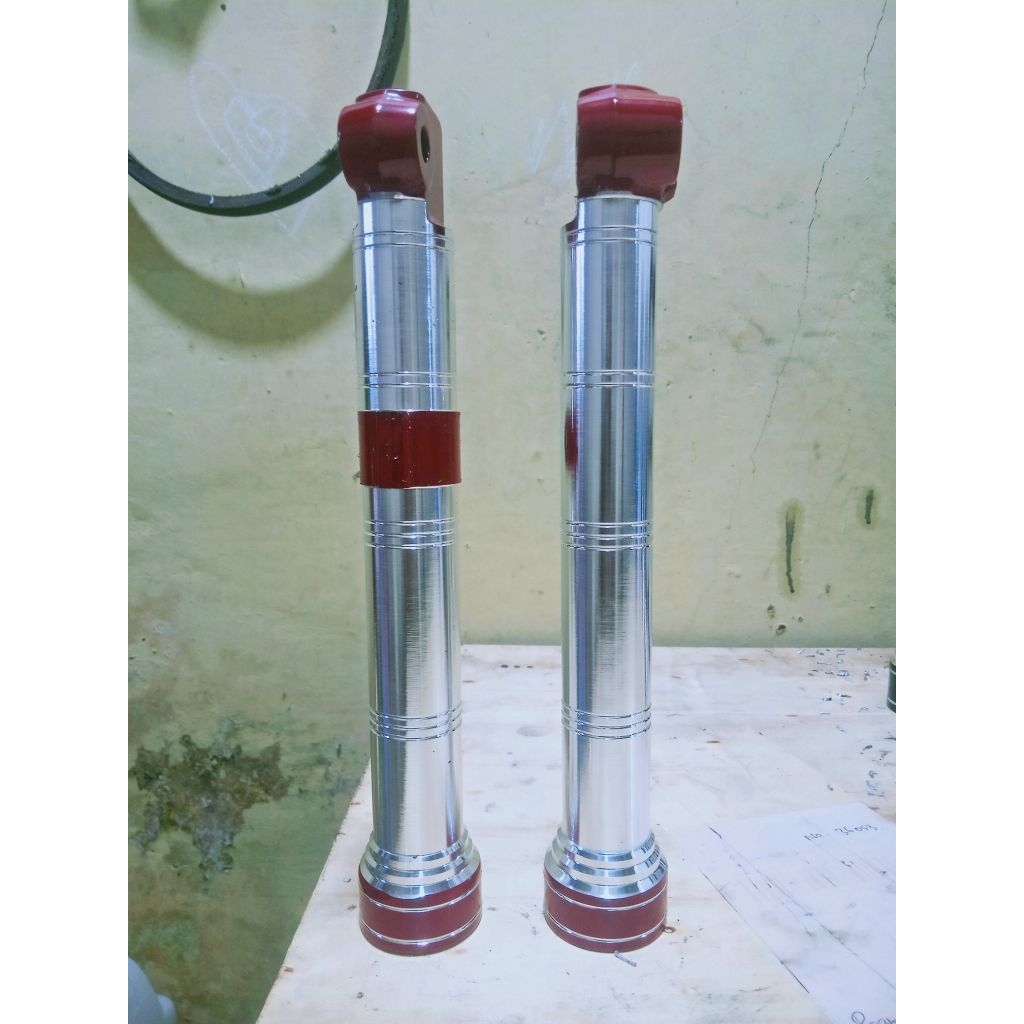 Bottom Shok Mio bubut kinclong Motif Garis Bahan Original