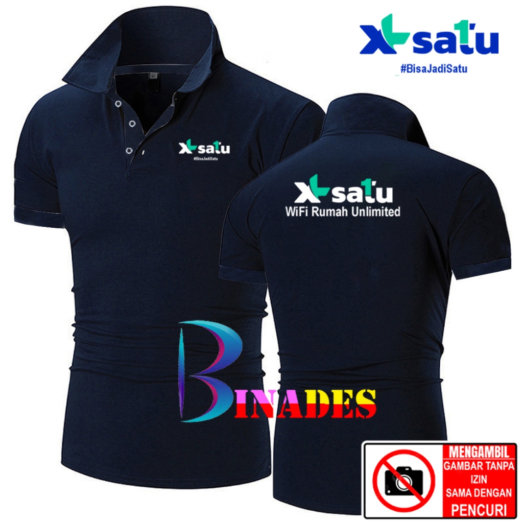 Jual Baju Kerah Model Kaos Kerah XL SATU Wifi Rumah Unlimited - XL SATU #BisaJadiSatu Kaos Wangky BI