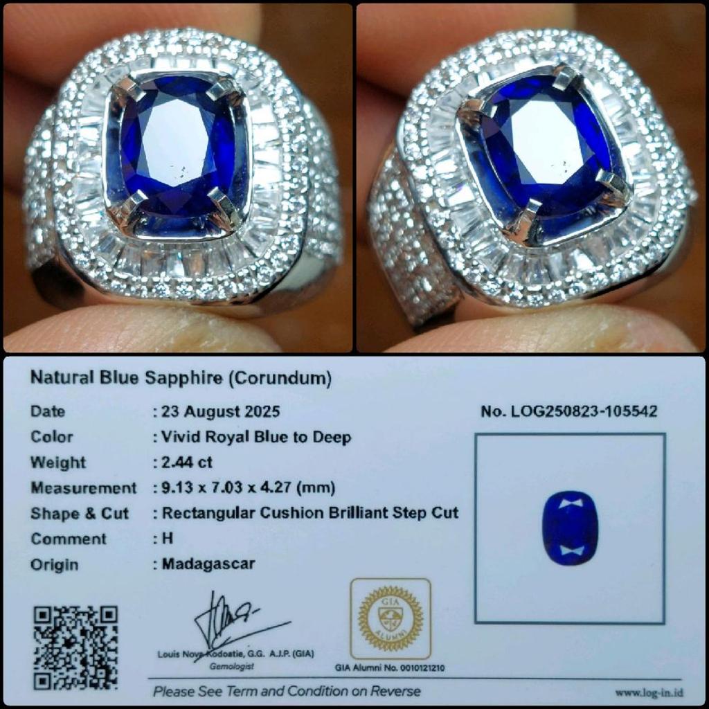 Batu Permata Natural Blue Sapphire Vivid Royal Blue Top Color Gems Batu Permata Safir Biru Asli