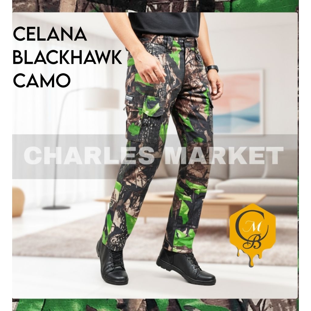 CELANA BLACKHAWK CAMO HIJAU - CELANA BLACKHAWK PERBAKIN - CELANA BERBURU BLACKHAWK - CELANA PRIA WAN