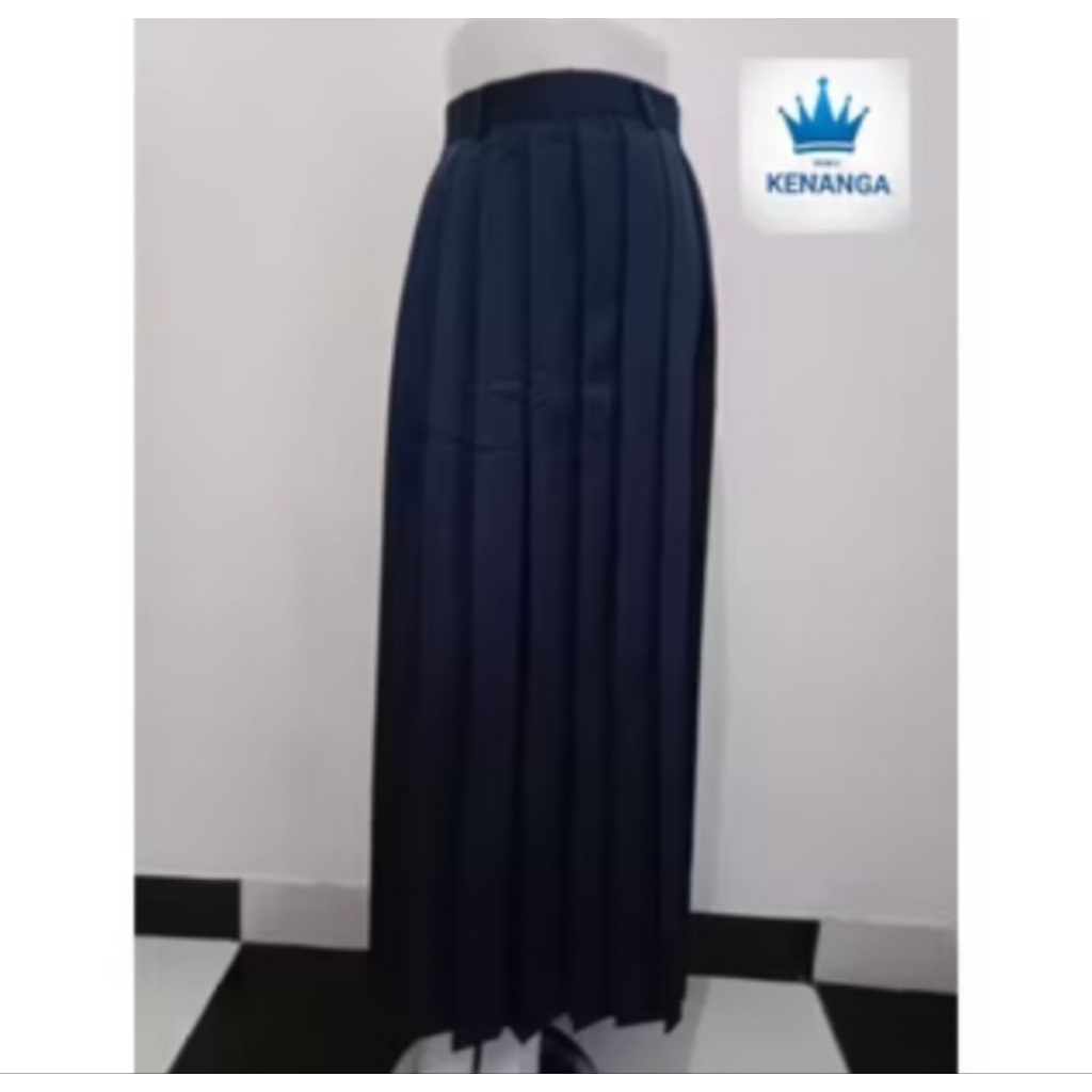 Rok rempel panjang biru SD MI biru navy SMP seragam madrasah anak perempuan