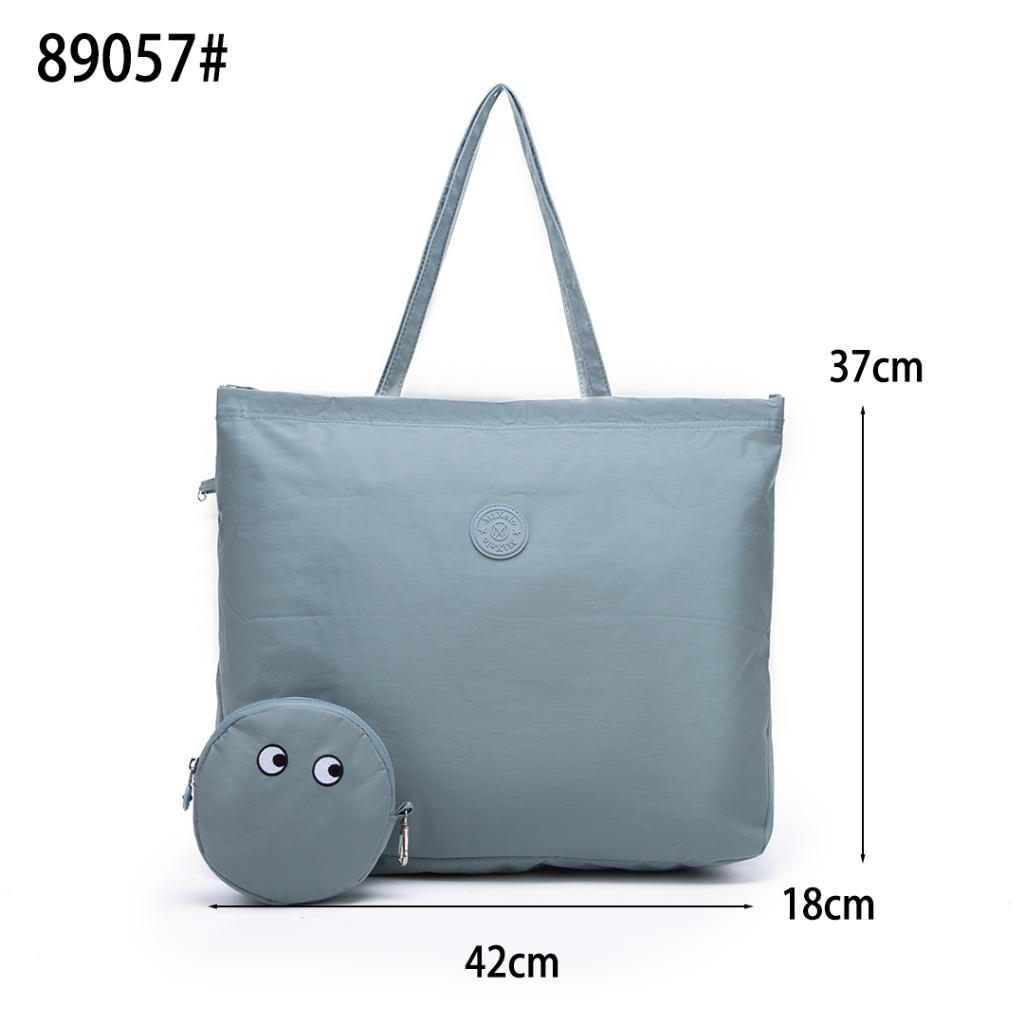 Mixelo Yona Foldable Tote Bag Nylon Waterproof Tas Lipat Traveling Size Jumbo
